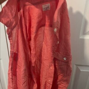 J. Crew Womens Perfect Fit Button-Up Shirt Pink m Long Sleeve Chest Flap Pocket